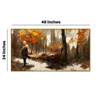 Whispers of the Autumn Woods and Solitary Walk in Golden Leaves  Wall Painting