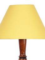 Yellow Cotton Conical Wooden Floor Lamp