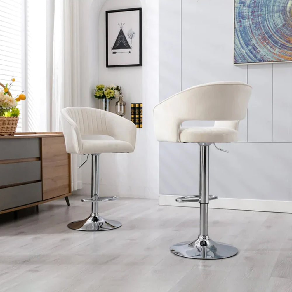 White Color Dee Swiel Adjustable Bar Stool Main image
