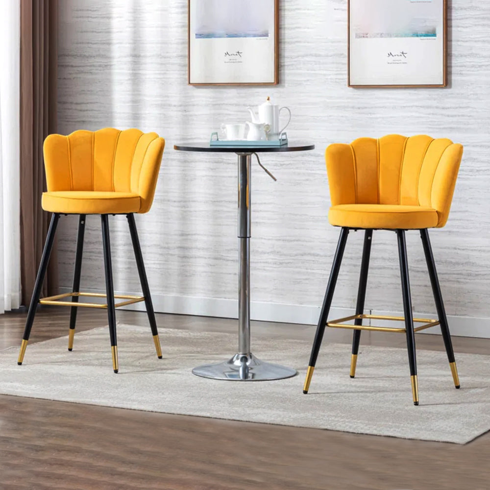 Yellow Color Flower Counter Stool Main image