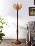 Bamboo Rose Wooden Floor Lamp