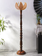 Bamboo Rose Wooden Floor Lamp