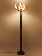 Bamboo Rose Wooden Floor Lamp