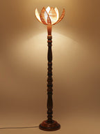 Bamboo Rose Wooden Floor Lamp