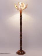Bamboo Rose Wooden Floor Lamp