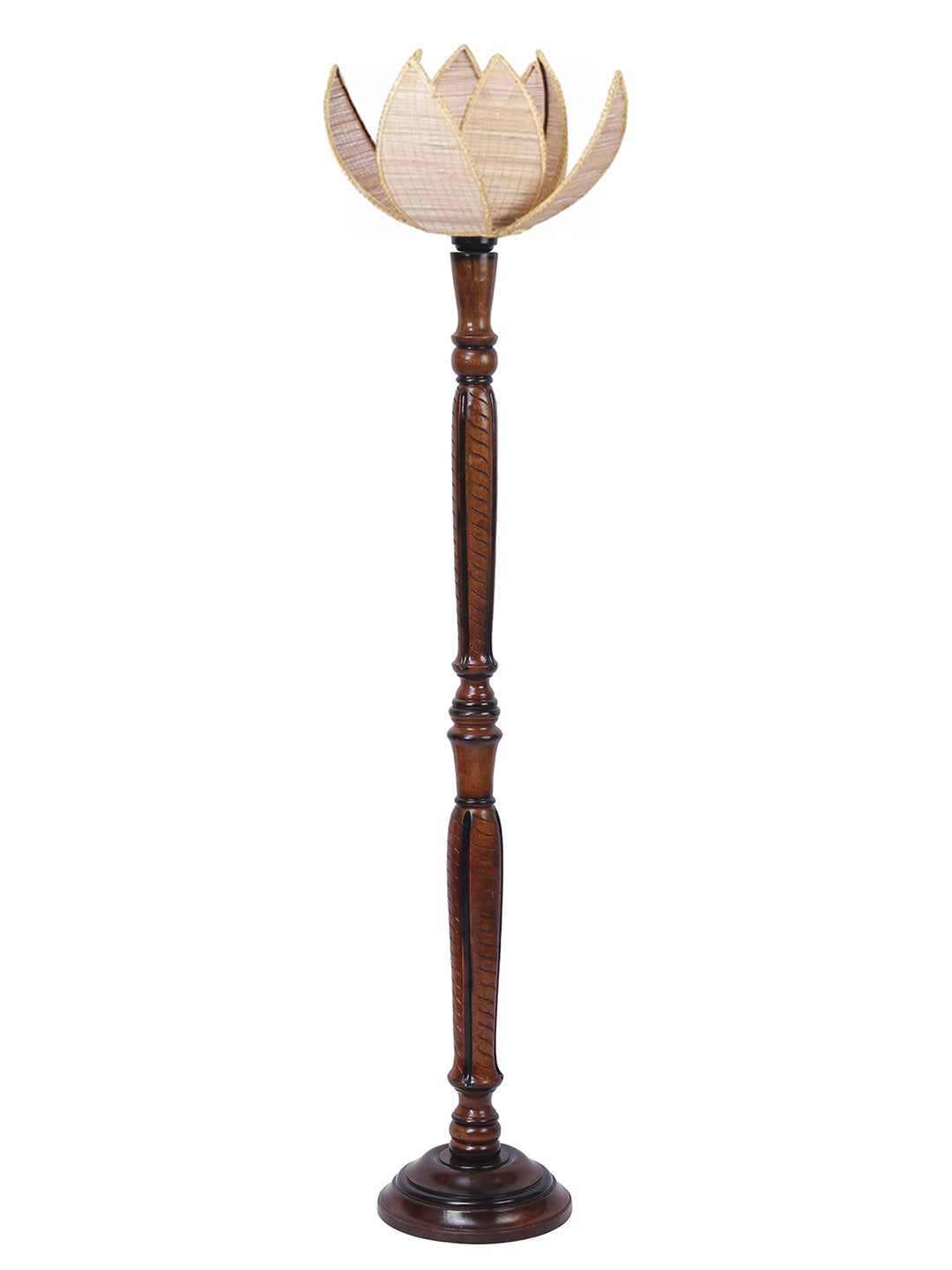 Bamboo Rose Wooden Floor Lamp