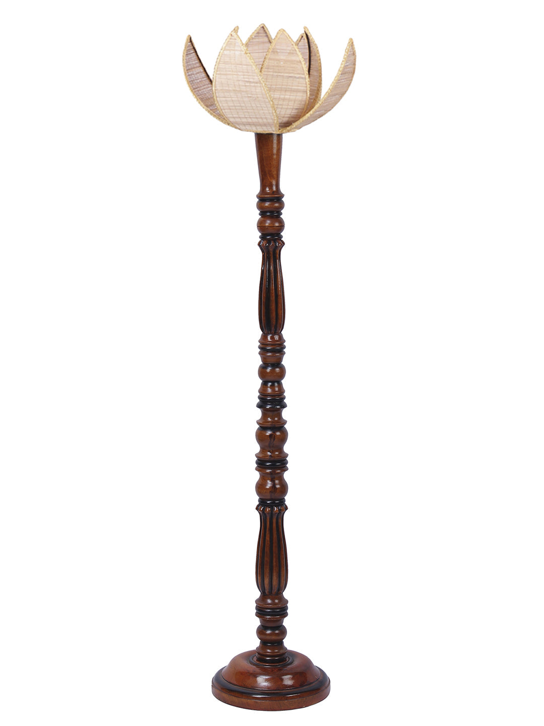 Bamboo Rose Wooden Floor Lamp