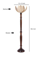 Bamboo Rose Wooden Floor Lamp
