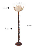 Bamboo Rose Wooden Floor Lamp