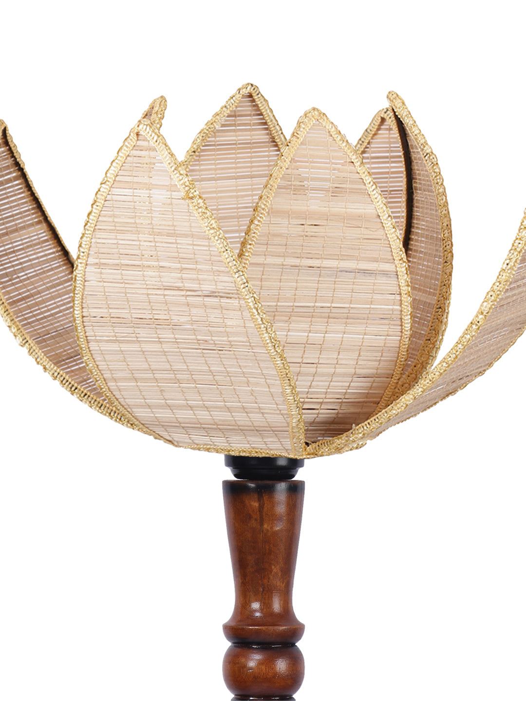 Bamboo Rose Wooden Floor Lamp