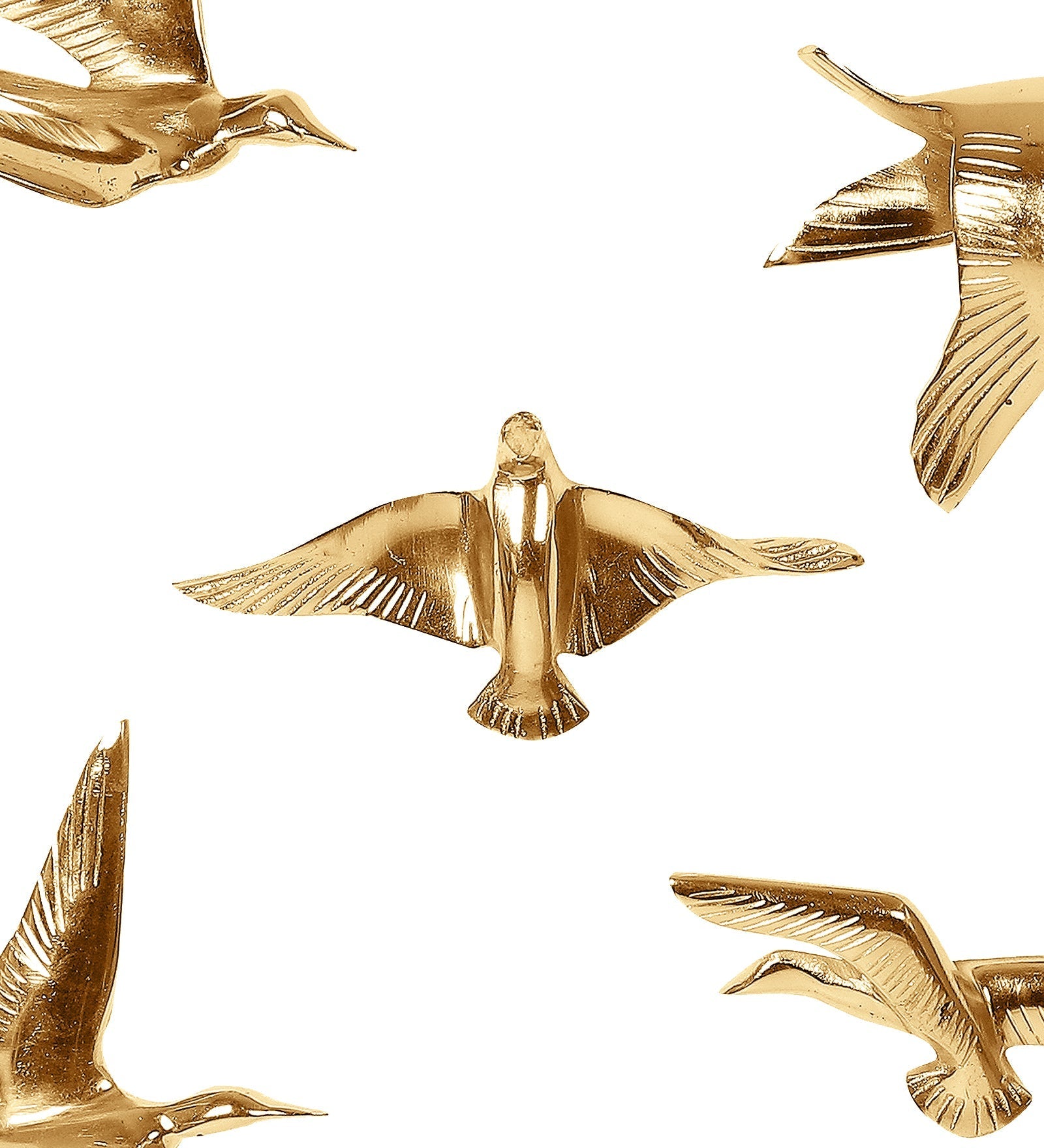 Aluminium Gold Bird Wall Decor Set of 5 Secondary image
