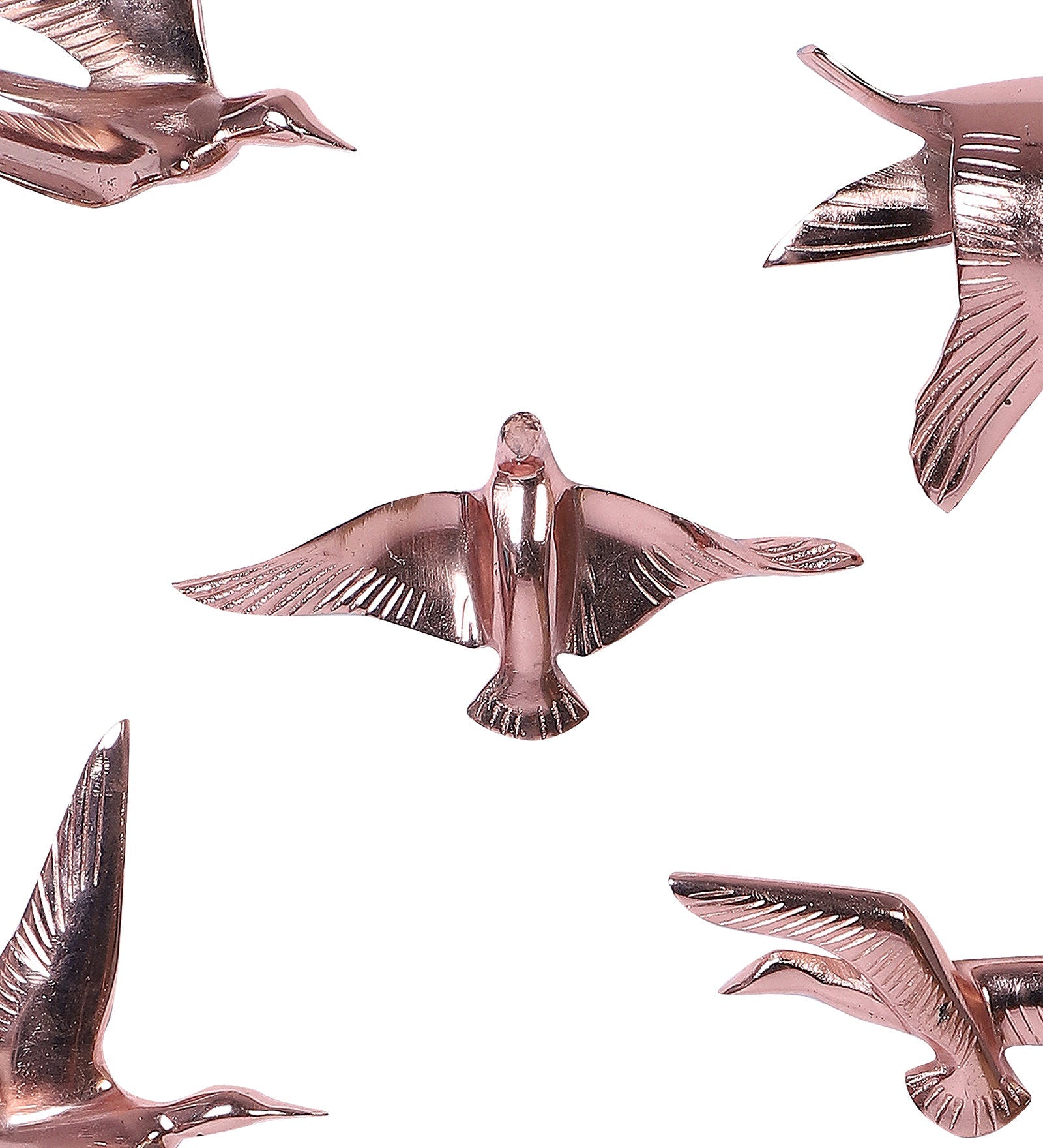 Aluminium Copper Bird Wall Decor Set of 5 Secondary image
