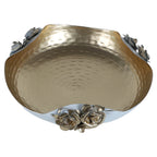 White & Gold Hammered Rose Urli Set of 2