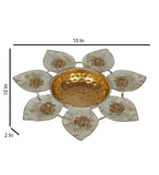 White & Gold Small Flower Urli