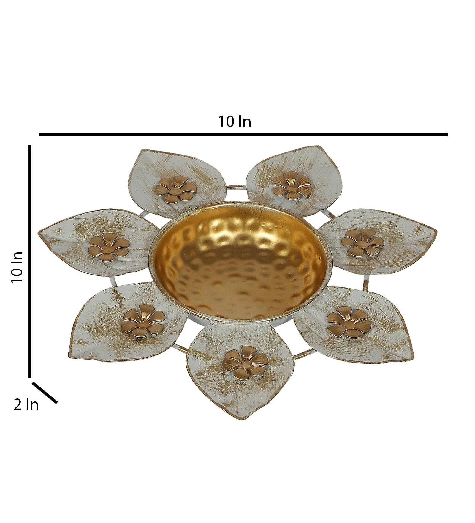 White & Gold Small Flower Urli