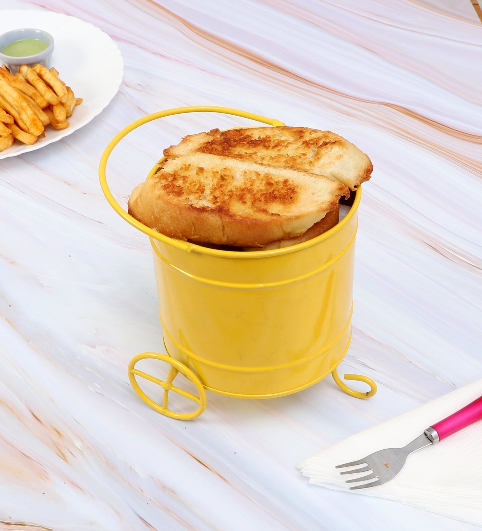 Yellow  Round Snacks Platter Main image