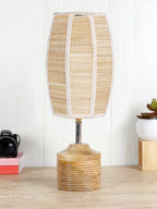 Wood Table lamp with Bamboo Shade (AEAP02)