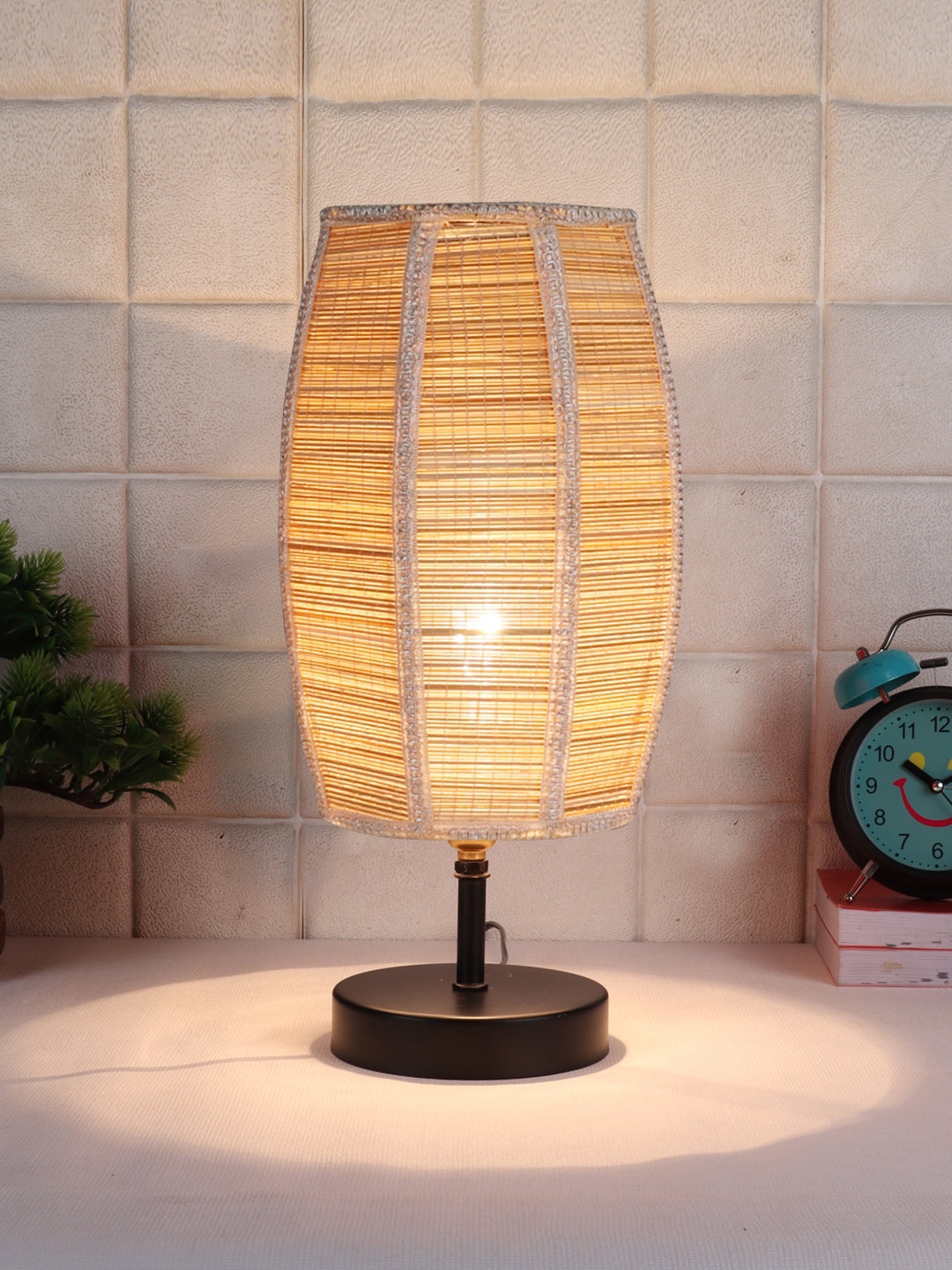 Wood Table lamp with Bamboo Shade (ACAP02)