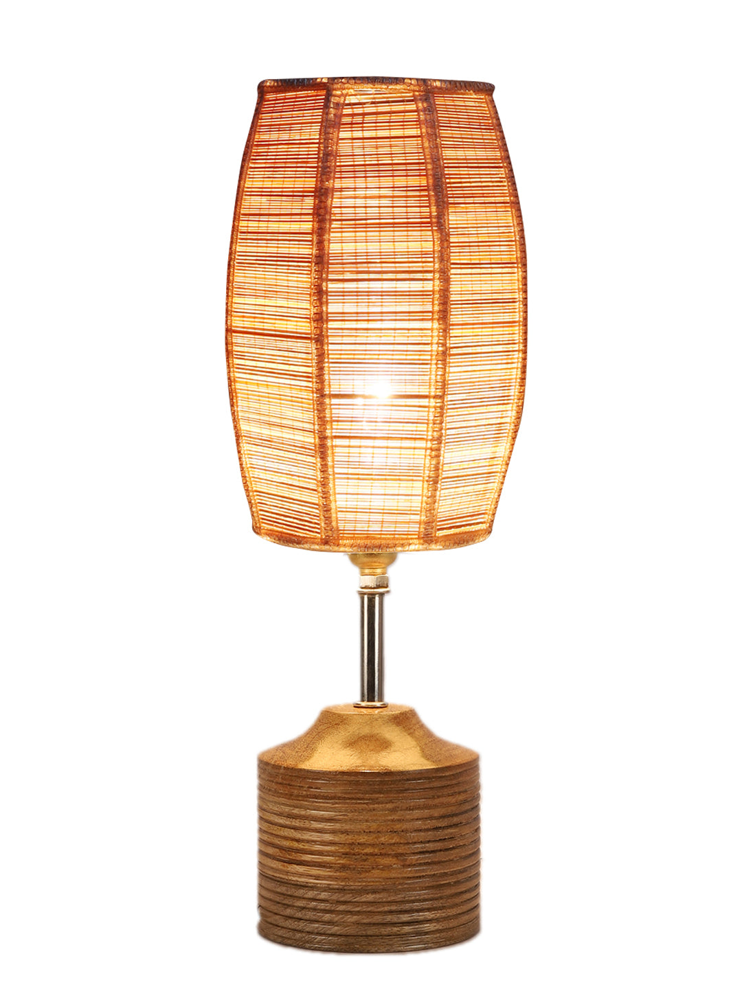 Wood Table lamp with Bamboo Shade (AEAP02)