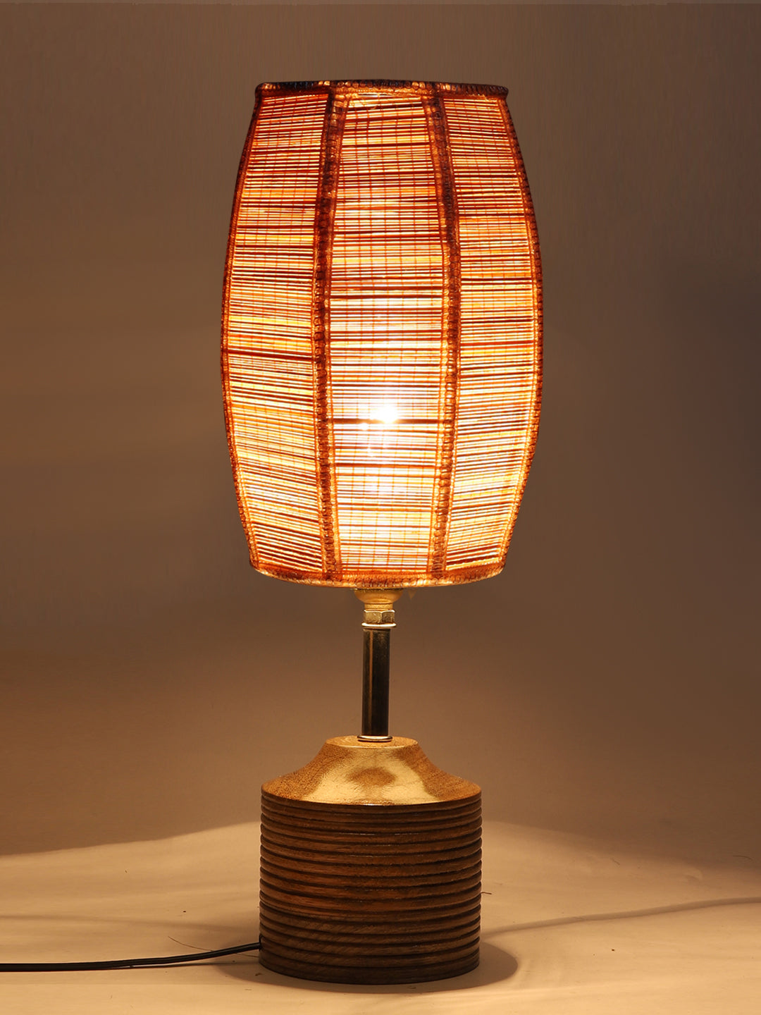 Wood Table lamp with Bamboo Shade (AEAP02)