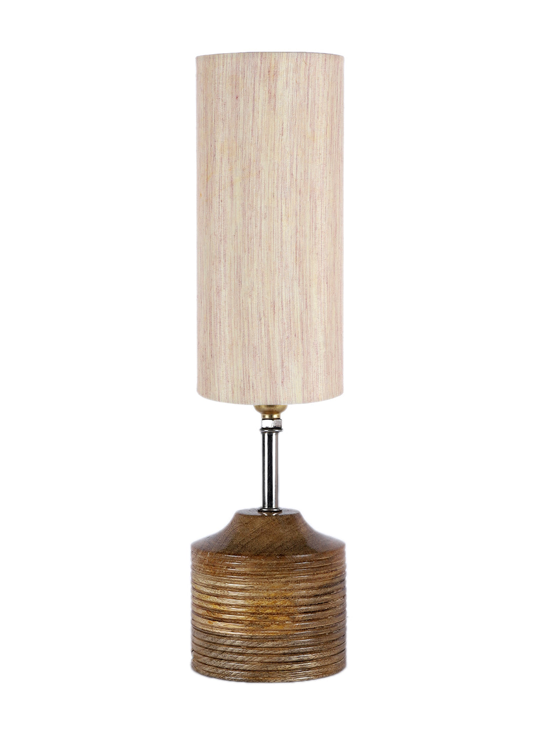 Wood Table lamp with off-white cotton Shade (AEAP04)