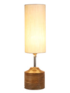 Wood Table lamp with off-white cotton Shade (AEAP04)
