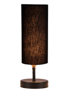Wood Table Lamp with Black Cotton Shade (ACAP05)