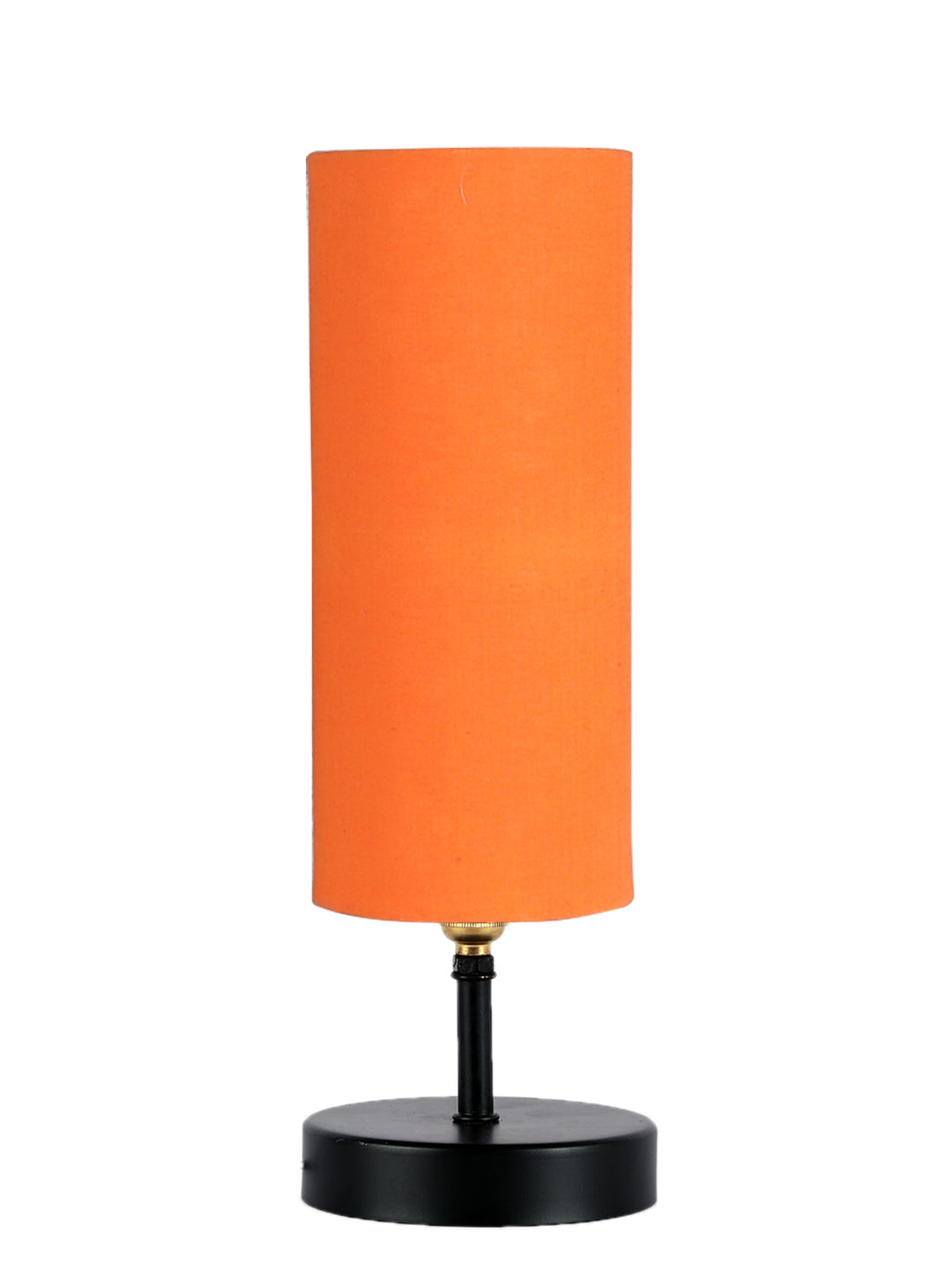 Wood Table lamp with Orange cotton Shade (ACAP07)
