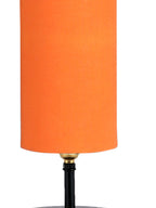 Wood Table lamp with Orange cotton Shade (ACAP07)