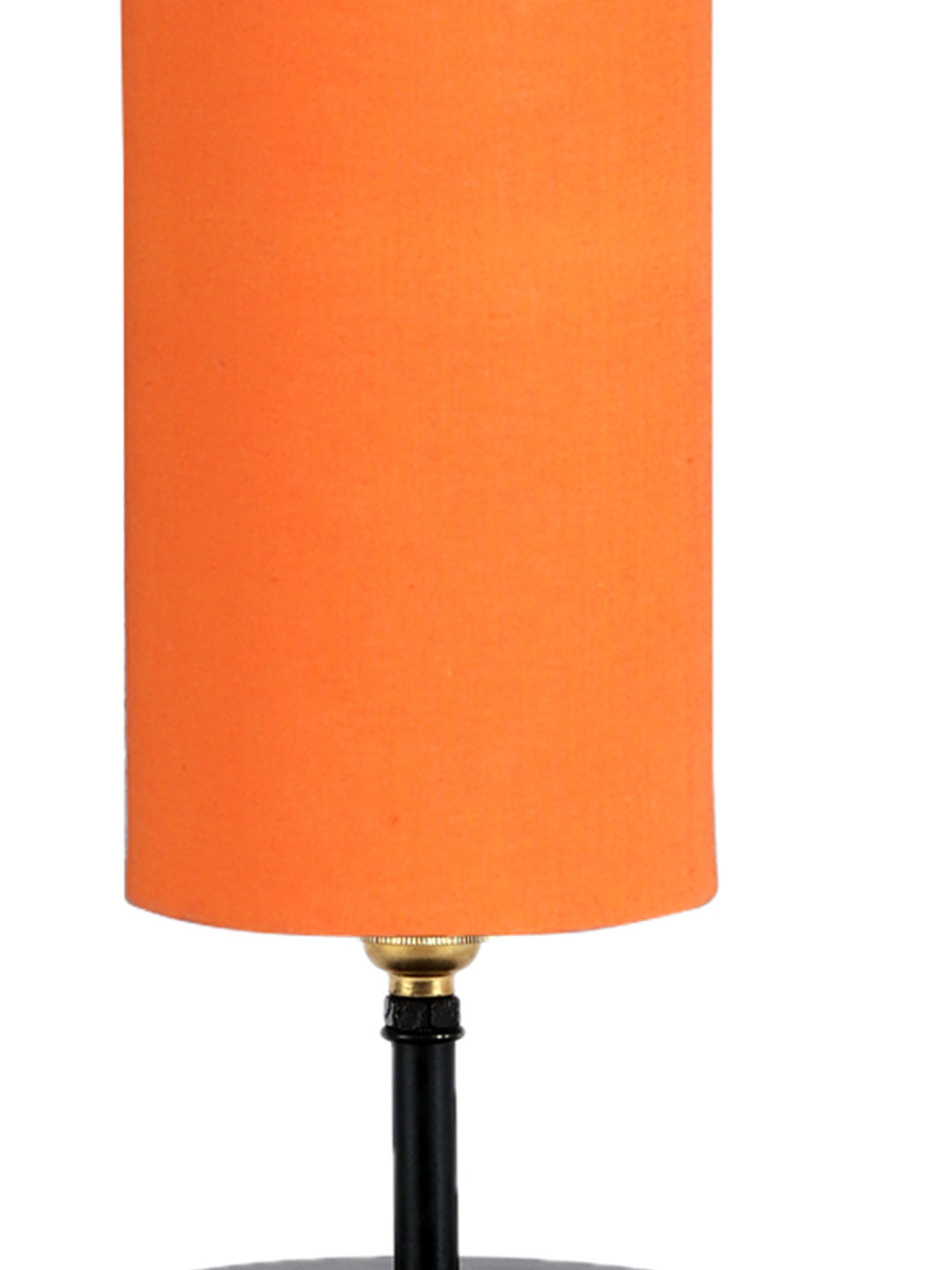 Wood Table lamp with Orange cotton Shade (ACAP07)