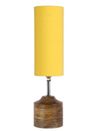 Wood Table lamp with Yellow cotton Shade (AEAP08)