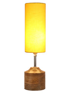 Wood Table lamp with Yellow cotton Shade (AEAP08)