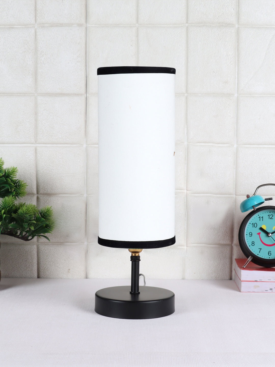 Wood Table lamp with Multicolor cotton Shade (ACAP10) Secondary image