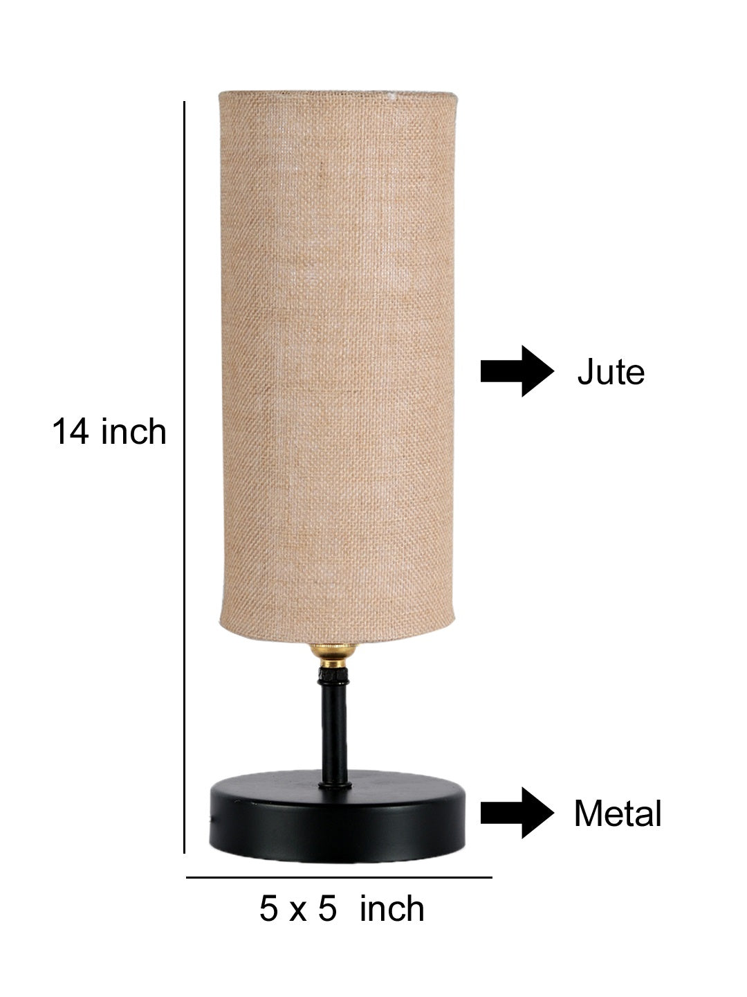 Wood Table lamp with Beige Jute Shade (ACAP11)