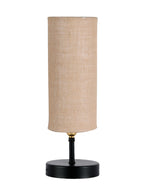 Wood Table lamp with Beige Jute Shade (ACAP11)