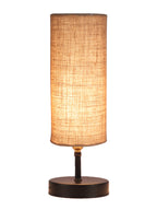 Wood Table lamp with Beige Jute Shade (ACAP11)