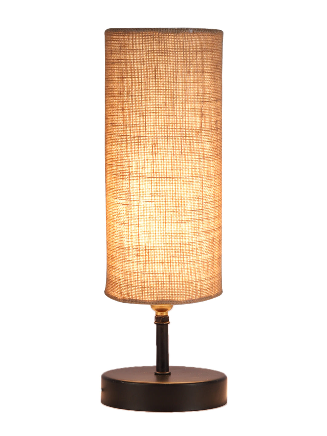 Wood Table lamp with Beige Jute Shade (ACAP11)