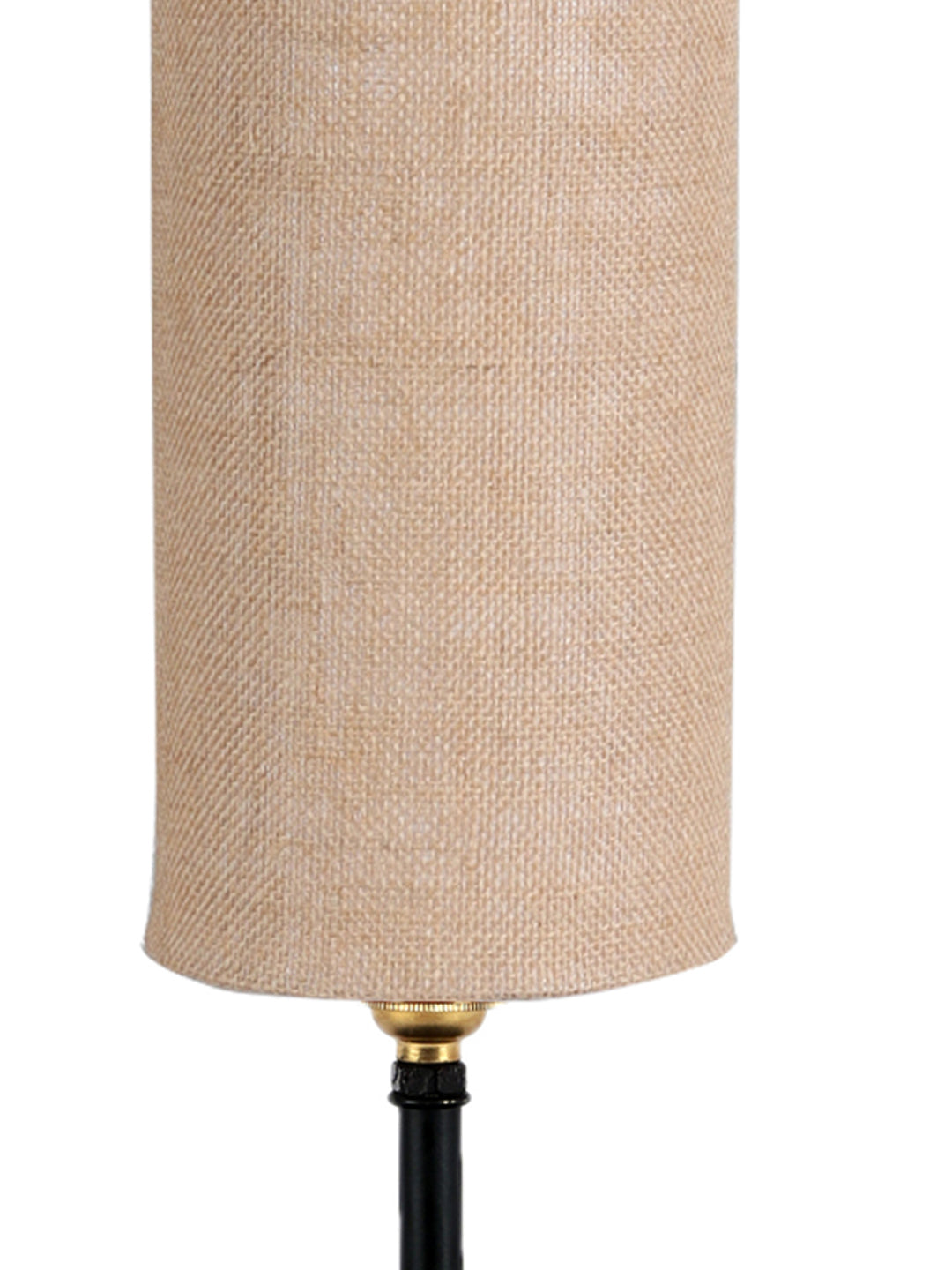 Wood Table lamp with Beige Jute Shade (ACAP11)