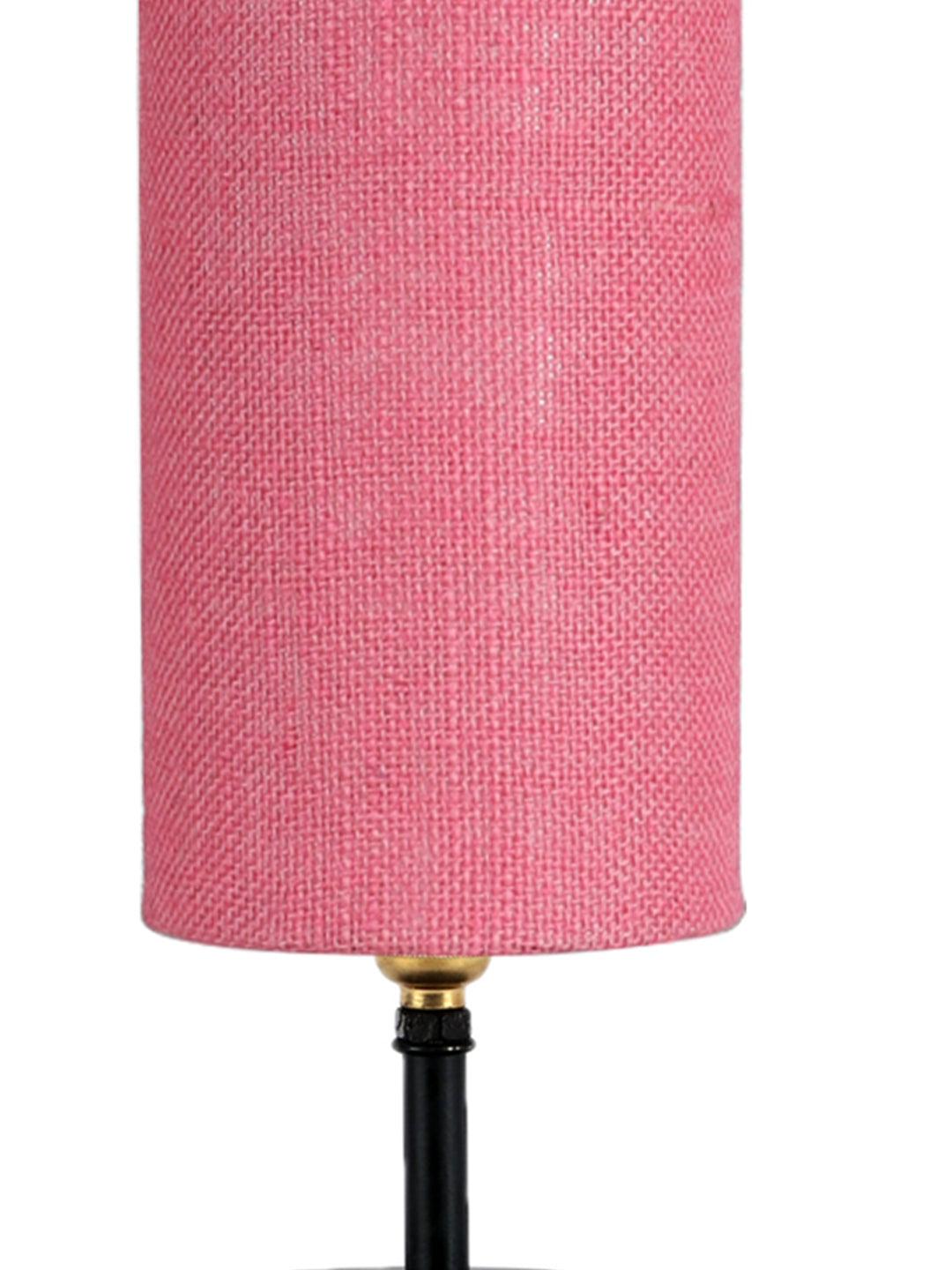Wood Table lamp with Pink Jute Shade (ACAP13)