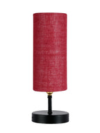 Wood Table lamp with Maroon Jute Shade (ACAP14)