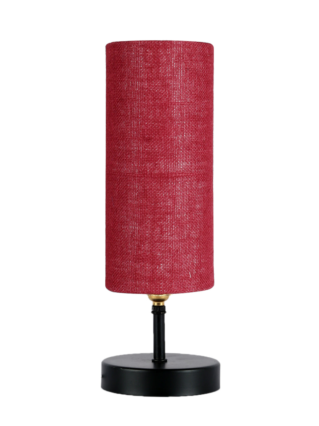 Wood Table lamp with Maroon Jute Shade (ACAP14)