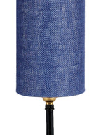 Wood Table Lamp with Blue Jute Shade (ACAP15)
