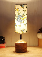 Wood Table lamp with Multicolor cotton Shade (AEAP17)