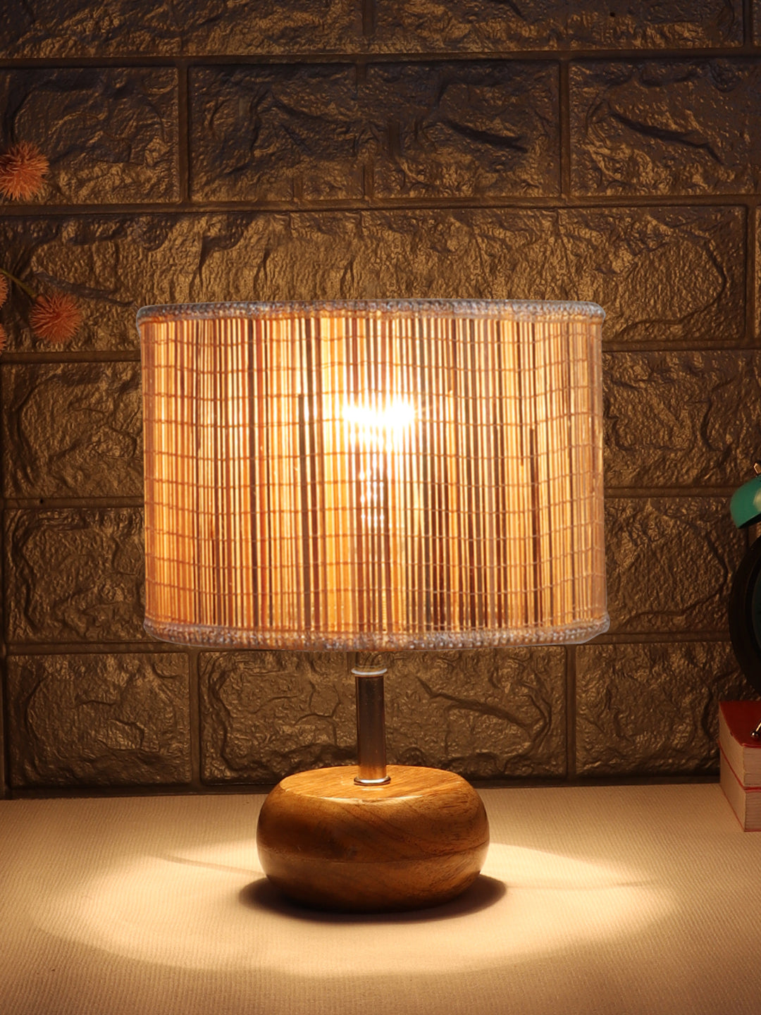 Bamboo Shade with Wood Lamp Base (AB) Main image