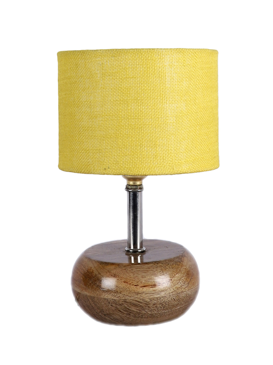 Yellow Jute Shade with Wood Lamp Base (KK4545)