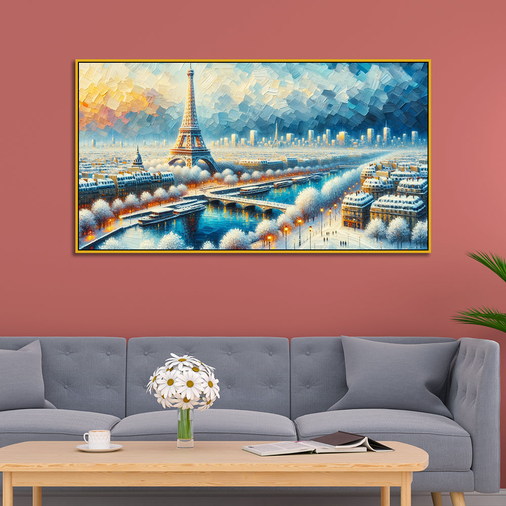The Painter's Journey: A Winter's Tale in Paris, Where Colors Meet WorldssCanvas Print Wall Painting Secondary image