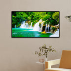 Vibrant Waterfall  Nature Scenery of Colorful Canvas Wall Paintings & Arts
