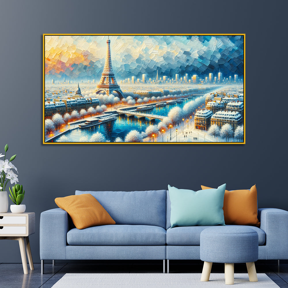 The Painter's Journey: A Winter's Tale in Paris, Where Colors Meet WorldssCanvas Print Wall Painting Main image