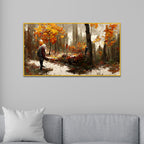 Whispers of the Autumn Woods and Solitary Walk in Golden Leaves  Wall Painting