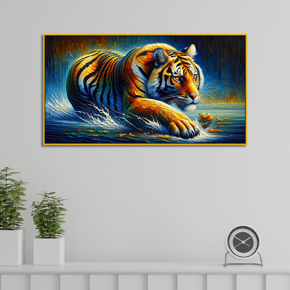 The  Majestic Tiger's  in Water Canvas Print Wall Painting Main image